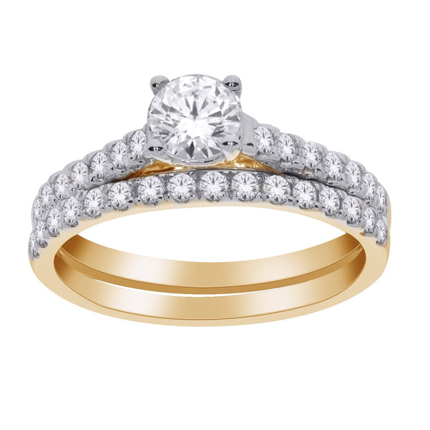 14K YELLOW GOLD 1.00 CTW DIAMOND BRIDAL SET