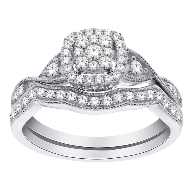 10K WHITE GOLD 0.50 CTW DIAMOND BRIDAL SET