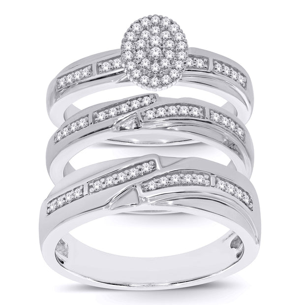 14K WHITE GOLD 0.40 CTW DIAMOND TRIO set