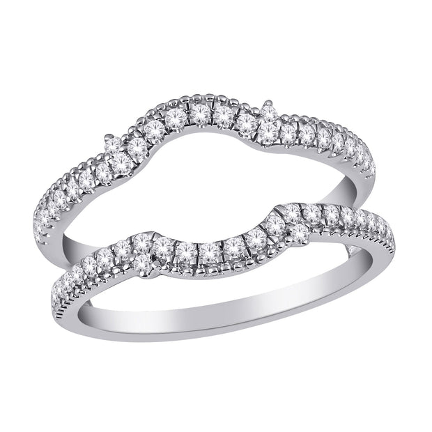 14K white gold 0.40 CTw DIAMOND GUARD RING