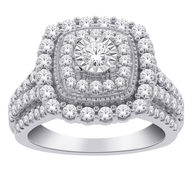 10K white gold 1.50 CTw DIAMOND ENGAGEMENT RING