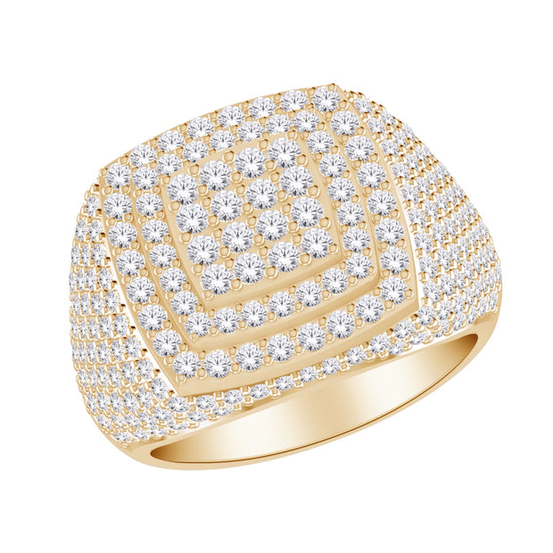 10K yellow gold 4.00 CTw DIAMOND MEN'S RING