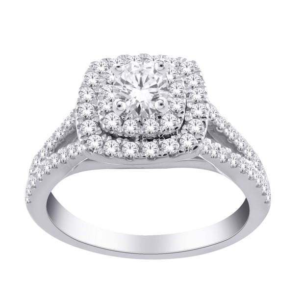 14K white gold 0.80 CTw DIAMOND ENGAGEMENT RING