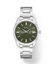 Essentials SS Quartz GREEN DIAL