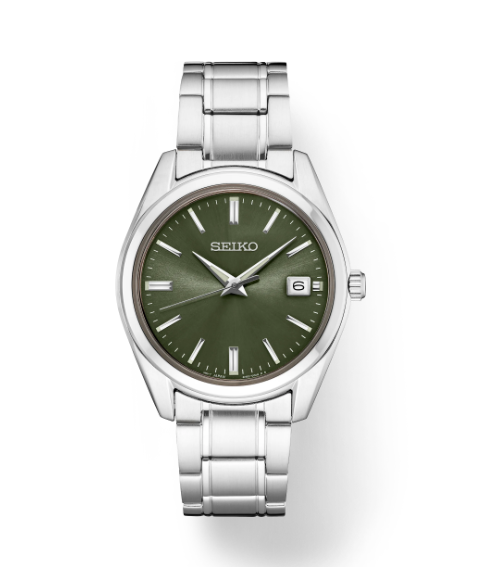 Essentials SS Quartz GREEN DIAL