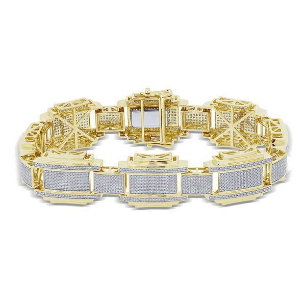 10k 3.5 ctw Yellow Gold Men's Fashion Diamond Bracelet