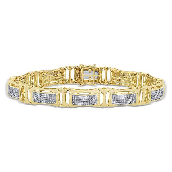 10k Yellow Gold 3.5 ctw Men's Diamond Bracelet