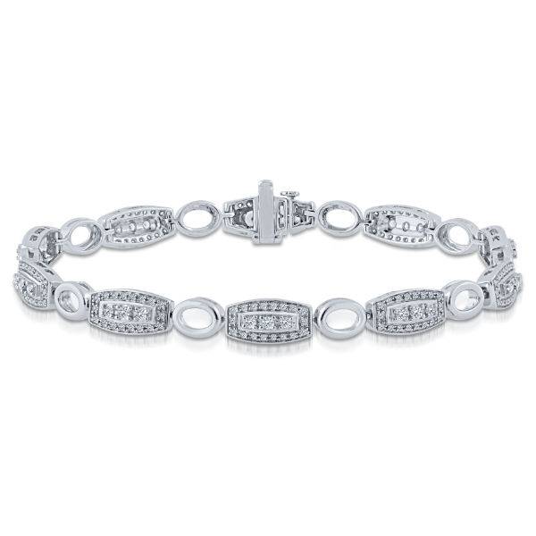 10K WHITE GOLD 1.00 CtW Diamond Bracelet