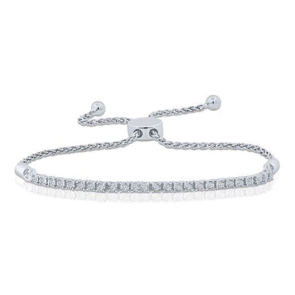 925 Silver 0.20 Ctw Bolo Bracelet