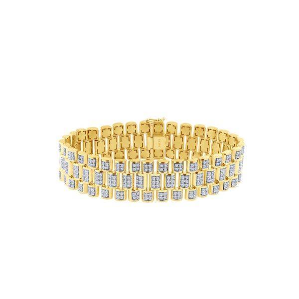 10k Yellow Gold 5 ctw Diamond Men's Bracelet