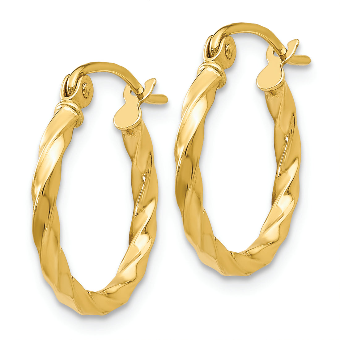 14K Twist Polished Hoop Earring