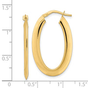 14K  Polished Oval Hoop Earrings