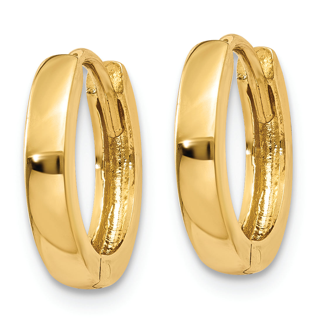 14K 2.25mm Round Hinged Hoop Earrings