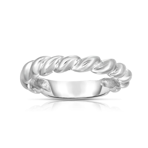 14K Gold Thin Twisted Band