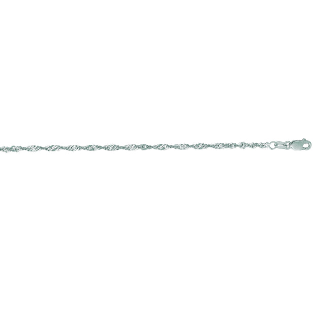 14K Gold 2.1mm 16in Singapore Chain