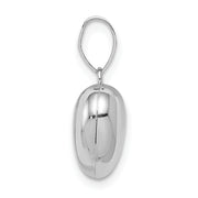14k White Gold 3D Puffed Heart Pendant