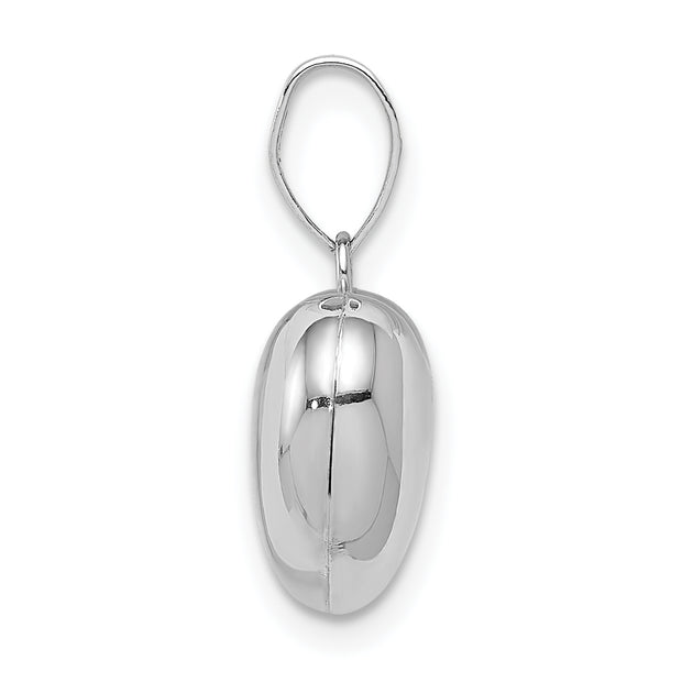 14k White Gold 3D Puffed Heart Pendant