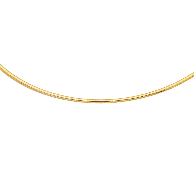 14K Gold 2mm 18in Classic Omega chain