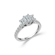 14K White Gold 1.50 CTW 3 Stone Diamond Ring