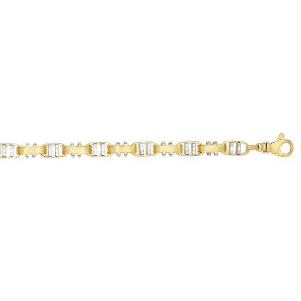 14K Gold 8.5in Fancy Anchor Link chain Bracelet