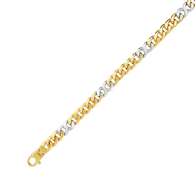 14K Fancy Figaro 8.5in Cuban Link chain