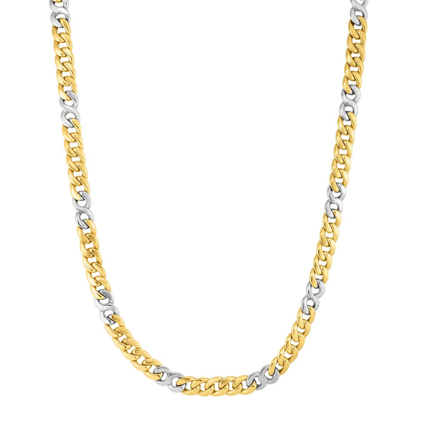 14K Fancy Figaro 22in Cuban Link chain