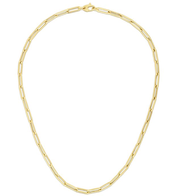 10K Gold 4.2mm Lite Paperclip Necklace