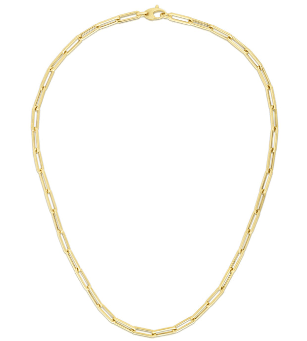 10K Gold 4.2mm Lite 18in Paperclip Necklace