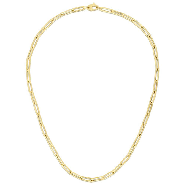 10K Gold 4.2mm Lite Paperclip Necklace